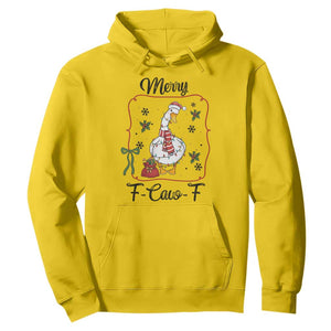 Merry F Caw F Duck Sarcastic Joke Gift Hoodie Funny Christmas Gift TS12 Daisy Print Your Wear