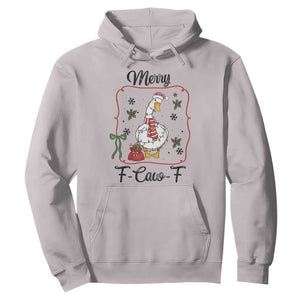 Merry F Caw F Duck Sarcastic Joke Gift Hoodie Funny Christmas Gift TS12 Ice Gray Print Your Wear