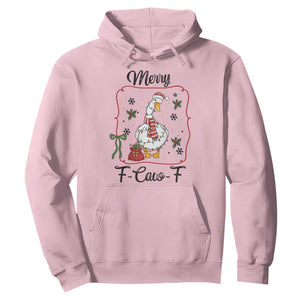 Merry F Caw F Duck Sarcastic Joke Gift Hoodie Funny Christmas Gift TS12 Light Pink Print Your Wear
