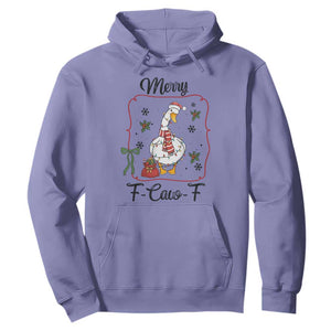 Merry F Caw F Duck Sarcastic Joke Gift Hoodie Funny Christmas Gift TS12 Violet Print Your Wear
