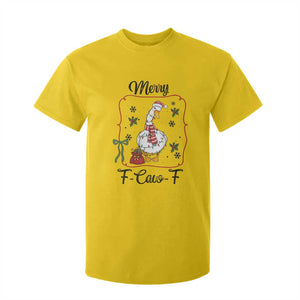 Merry F Caw F Duck Sarcastic Joke Gift T Shirt For Kid Funny Christmas Gift - Print Your Wear