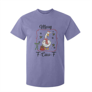 Merry F Caw F Duck Sarcastic Joke Gift T Shirt For Kid Funny Christmas Gift TS12 Violet Print Your Wear