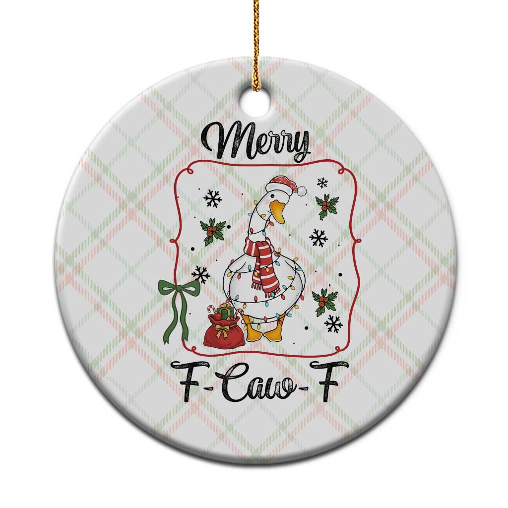 Merry F Caw F Duck Sarcastic Joke Gift Ceramic Ornament Funny Xmas Gift TS12 1pc Christmas Plaid Print Your Wear