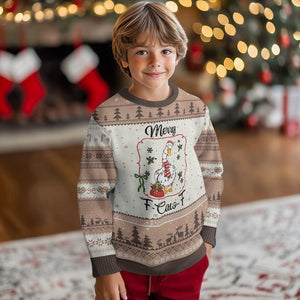 Merry F Caw F Duck Sarcastic Joke Gift Ugly Christmas Sweater Funny Xmas Gift - Print Your Wear