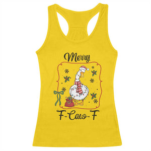 Merry F Caw F Duck Sarcastic Joke Gift Racerback Tank Top Funny Christmas Gift TS12 Daisy Print Your Wear