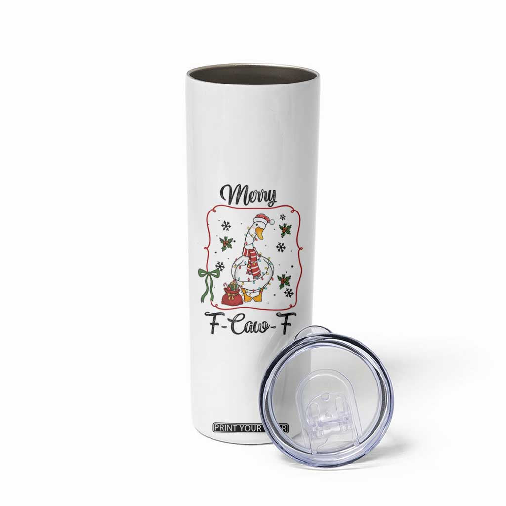Merry F Caw F Duck Sarcastic Joke Gift Skinny Tumbler Funny Christmas Gift TS12 Print Your Wear