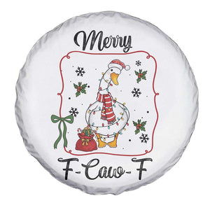 Merry F Caw F Duck Sarcastic Joke Gift Spare Tire Cover Funny Christmas Gift TS12 Print Your Wear