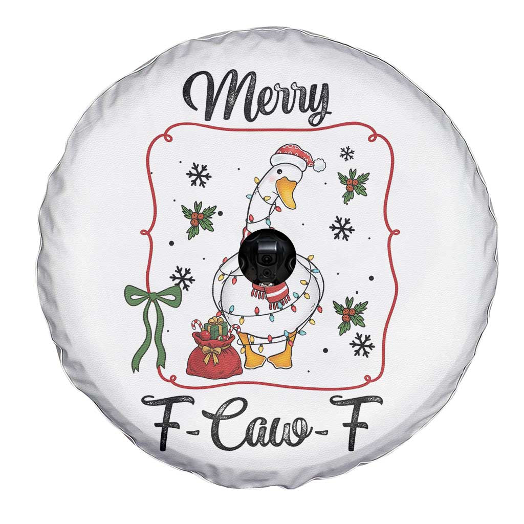 Merry F Caw F Duck Sarcastic Joke Gift Spare Tire Cover Funny Christmas Gift TS12 Print Your Wear