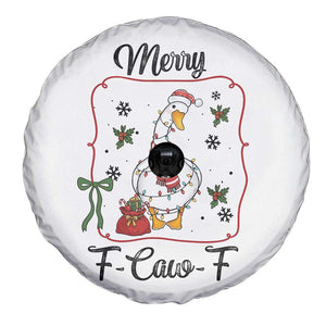 Merry F Caw F Duck Sarcastic Joke Gift Spare Tire Cover Funny Christmas Gift TS12 Print Your Wear