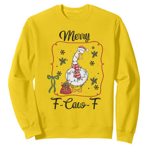 Merry F Caw F Duck Sarcastic Joke Gift Sweatshirt Funny Christmas Gift TS12 Daisy Print Your Wear
