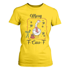 Merry F Caw F Duck Sarcastic Joke Gift T Shirt For Women Funny Christmas Gift TS12 Daisy Print Your Wear