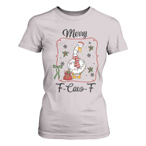 Merry F Caw F Duck Sarcastic Joke Gift T Shirt For Women Funny Christmas Gift TS12 Ice Gray Print Your Wear