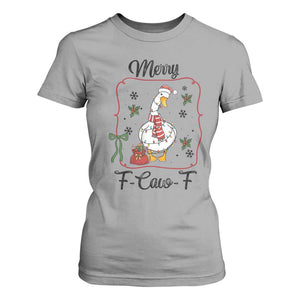Merry F Caw F Duck Sarcastic Joke Gift T Shirt For Women Funny Christmas Gift TS12 Sport Gray Print Your Wear
