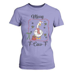 Merry F Caw F Duck Sarcastic Joke Gift T Shirt For Women Funny Christmas Gift TS12 Violet Print Your Wear