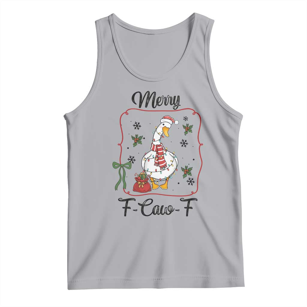Merry F Caw F Duck Sarcastic Joke Gift Tank Top Funny Christmas Gift TS12 Athletic Heather Print Your Wear