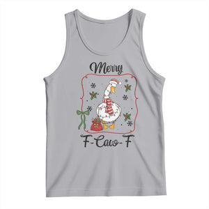 Merry F Caw F Duck Sarcastic Joke Gift Tank Top Funny Christmas Gift - Print Your Wear