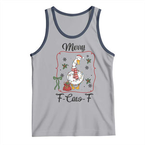 Merry F Caw F Duck Sarcastic Joke Gift Tank Top Funny Christmas Gift - Print Your Wear