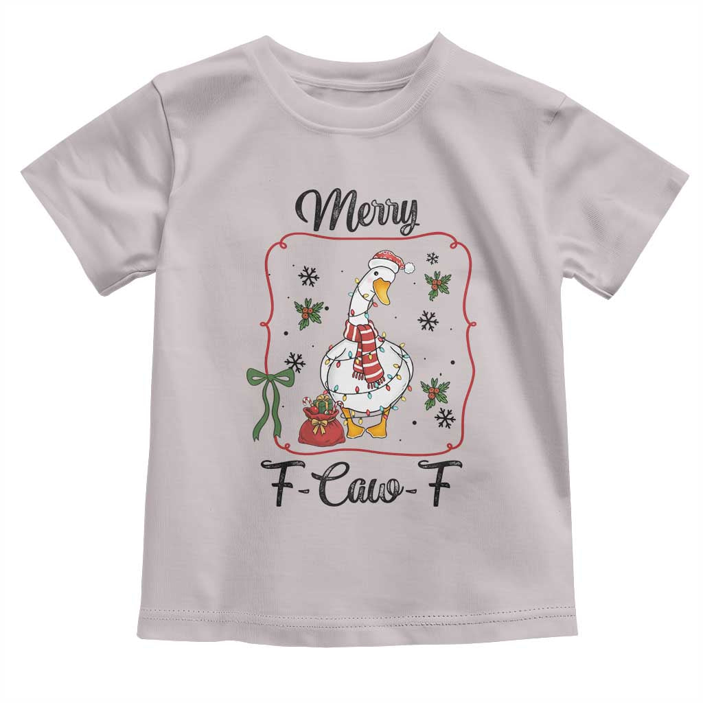 Merry F Caw F Duck Sarcastic Joke Gift Toddler T Shirt Funny Christmas Gift TS12 Ice Gray Print Your Wear