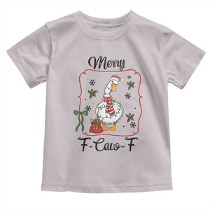 Merry F Caw F Duck Sarcastic Joke Gift Toddler T Shirt Funny Christmas Gift TS12 Ice Gray Print Your Wear