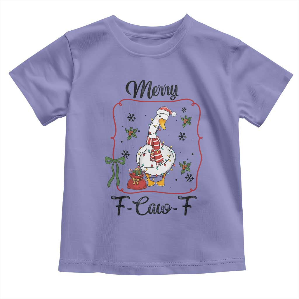 Merry F Caw F Duck Sarcastic Joke Gift Toddler T Shirt Funny Christmas Gift TS12 Violet Print Your Wear