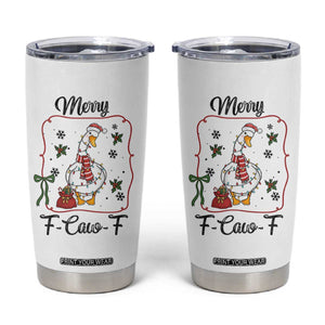 Merry F Caw F Duck Sarcastic Joke Gift Tumbler Cup Funny Christmas Gift - Print Your Wear