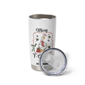 Merry F Caw F Duck Sarcastic Joke Gift Tumbler Cup Funny Christmas Gift - Print Your Wear