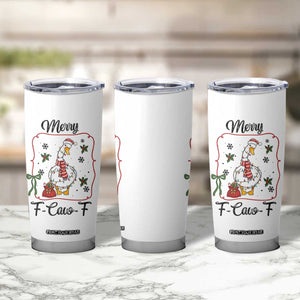 Merry F Caw F Duck Sarcastic Joke Gift Tumbler Cup Funny Christmas Gift - Print Your Wear