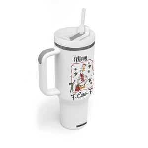 Merry F Caw F Duck Sarcastic Joke Gift Tumbler With Handle Funny Christmas Gift - Print Your Wear