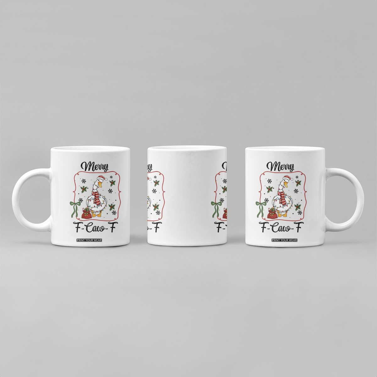 Merry F Caw F Duck Sarcastic Joke Gift Coffee Mug Funny Christmas Gift TS12 Print Your Wear