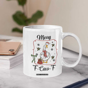 Merry F Caw F Duck Sarcastic Joke Gift Coffee Mug Funny Christmas Gift - Print Your Wear