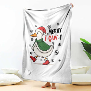Merry F Caw F Duck Lover Throw Blanket Funny Christmas Gift - Print Your Wear
