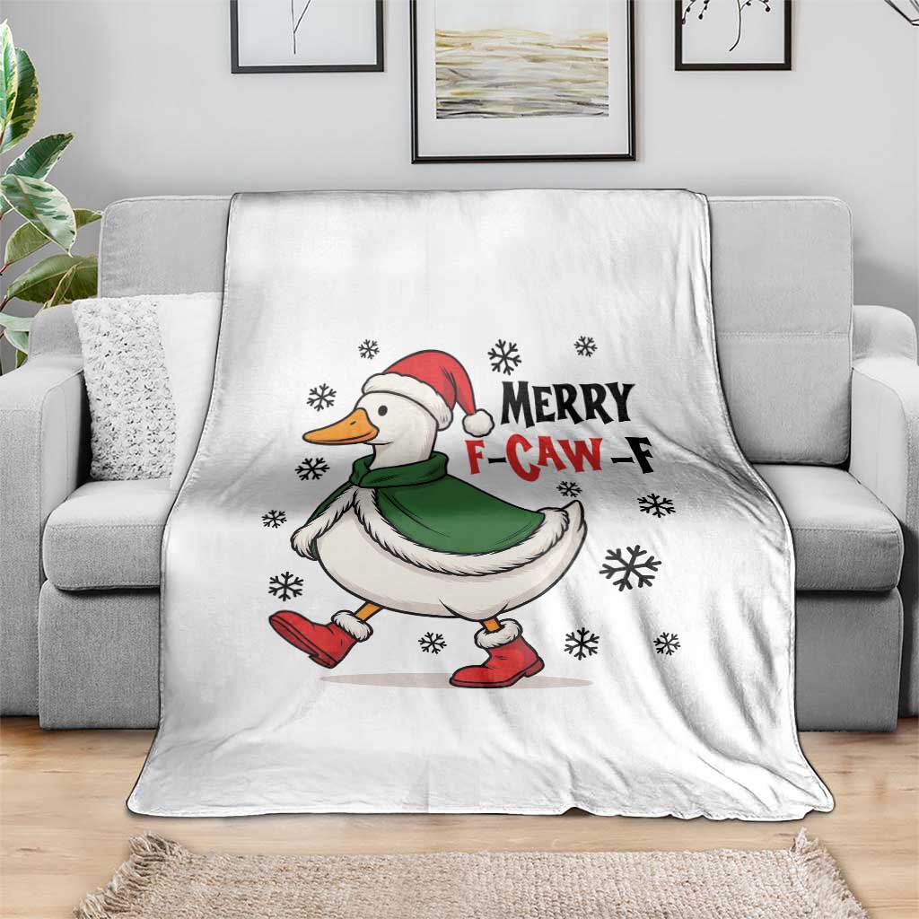 Merry F Caw F Duck Lover Throw Blanket Funny Christmas Gift TS12 Print Your Wear