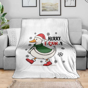 Merry F Caw F Duck Lover Throw Blanket Funny Christmas Gift - Print Your Wear