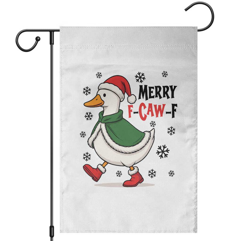 Merry F Caw F Duck Lover Garden Flag Funny Christmas Gift - Print Your Wear