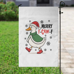 Merry F Caw F Duck Lover Garden Flag Funny Christmas Gift - Print Your Wear