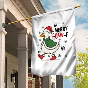 Merry F Caw F Duck Lover Garden Flag Funny Christmas Gift - Print Your Wear