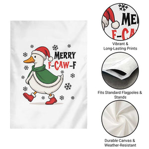 Merry F Caw F Duck Lover Garden Flag Funny Christmas Gift - Print Your Wear