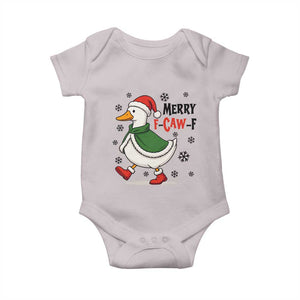 Merry F Caw F Duck Lover Baby Onesie Funny Christmas Gift TS12 Ice Gray Print Your Wear