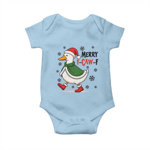 Merry F Caw F Duck Lover Baby Onesie Funny Christmas Gift TS12 Light Blue Print Your Wear