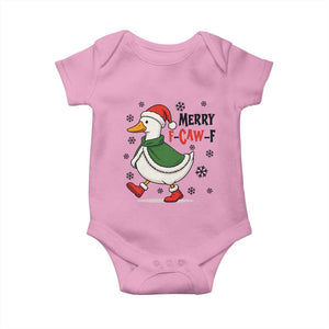 Merry F Caw F Duck Lover Baby Onesie Funny Christmas Gift TS12 Light Pink Print Your Wear