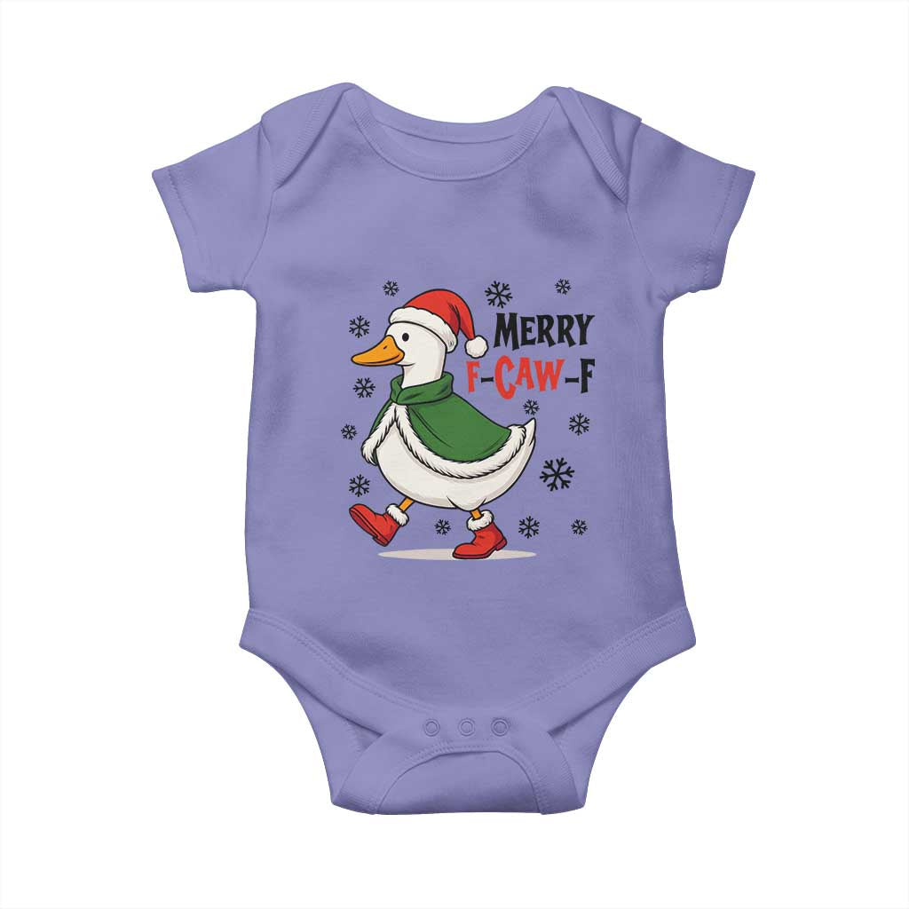 Merry F Caw F Duck Lover Baby Onesie Funny Christmas Gift TS12 Violet Print Your Wear