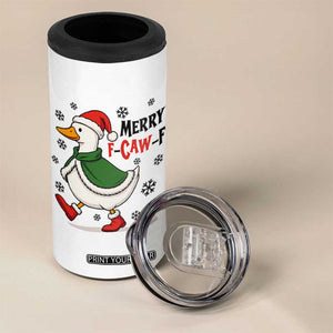 Merry F Caw F Duck Lover 4 in 1 Can Cooler Tumbler Funny Christmas Gift - Print Your Wear