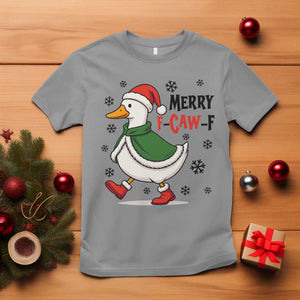 Merry F Caw F Duck Lover T Shirt Funny Christmas Gift TS12 Sport Gray Print Your Wear