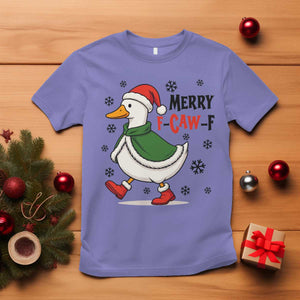 Merry F Caw F Duck Lover T Shirt Funny Christmas Gift TS12 Violet Print Your Wear