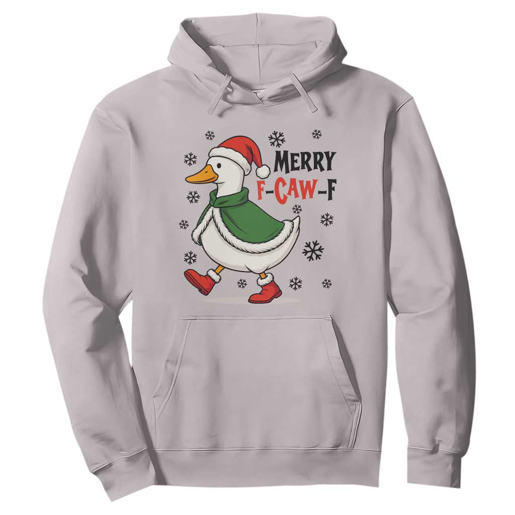 Merry F Caw F Duck Lover Hoodie Funny Christmas Gift TS12 Ice Gray Print Your Wear