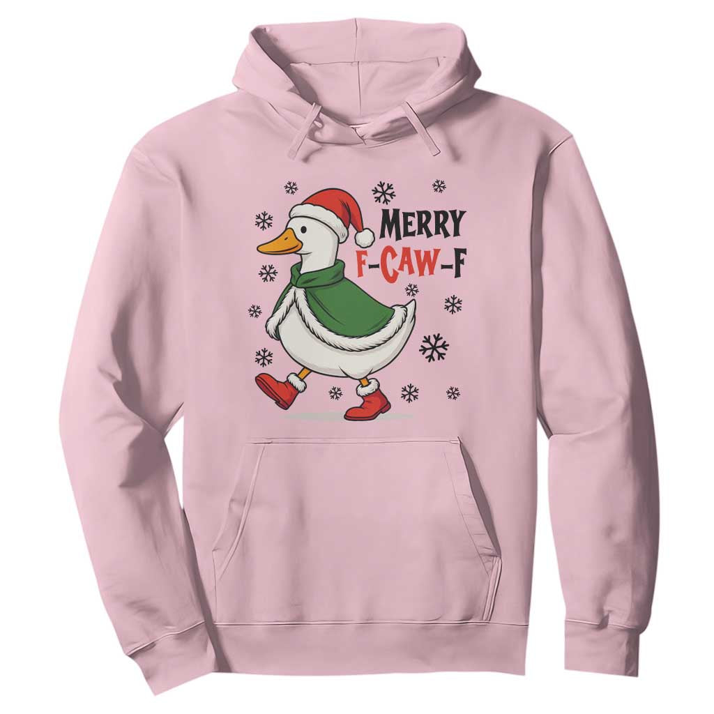 Merry F Caw F Duck Lover Hoodie Funny Christmas Gift TS12 Light Pink Print Your Wear