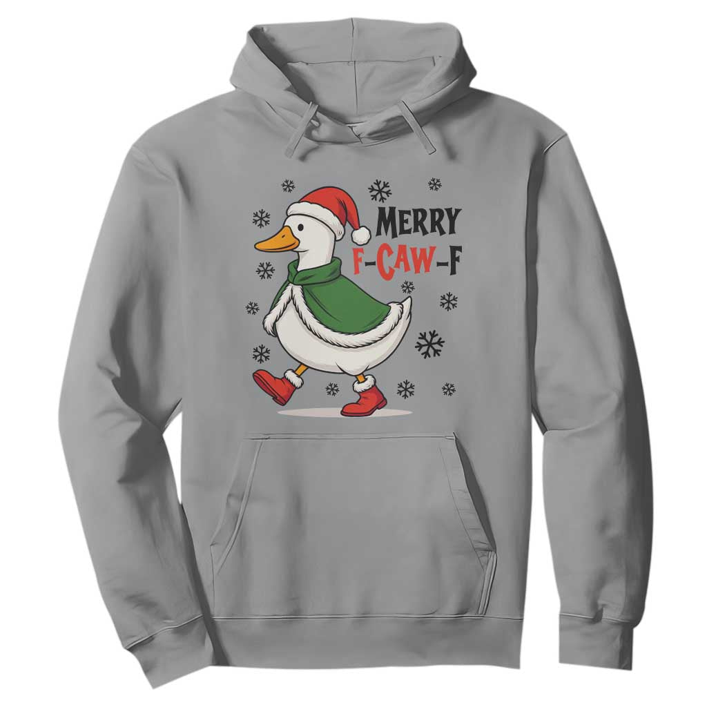 Merry F Caw F Duck Lover Hoodie Funny Christmas Gift TS12 Sport Gray Print Your Wear