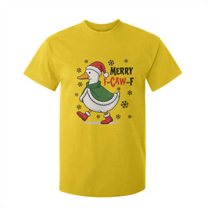 Merry F Caw F Duck Lover T Shirt For Kid Funny Christmas Gift - Print Your Wear