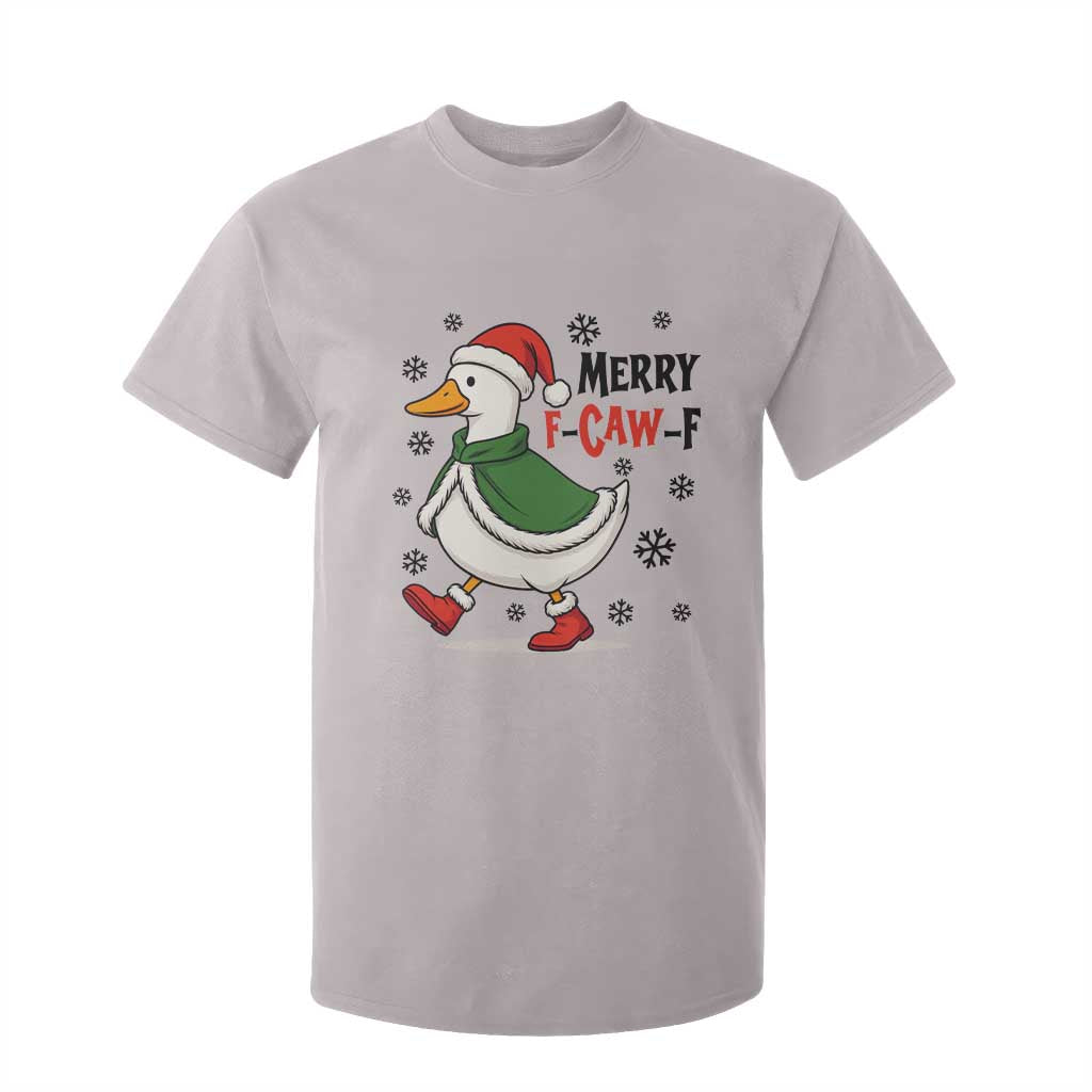Merry F Caw F Duck Lover T Shirt For Kid Funny Christmas Gift TS12 Ice Gray Print Your Wear