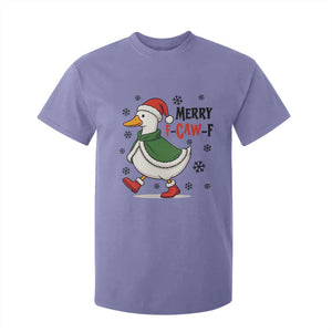 Merry F Caw F Duck Lover T Shirt For Kid Funny Christmas Gift - Print Your Wear